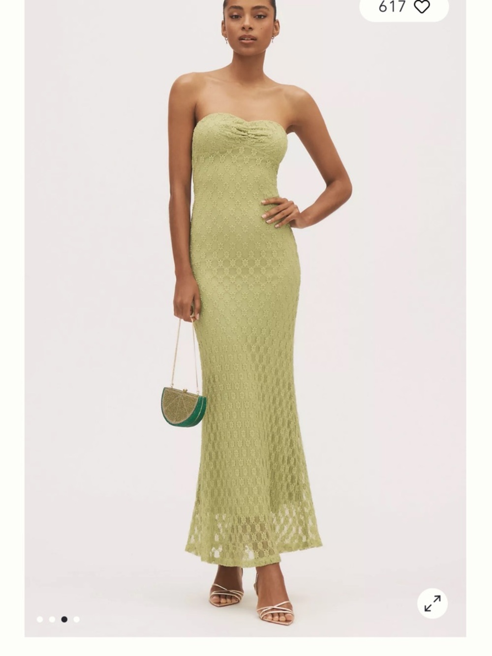 Bardot Olive Green Strapless Knit Maxi Dress